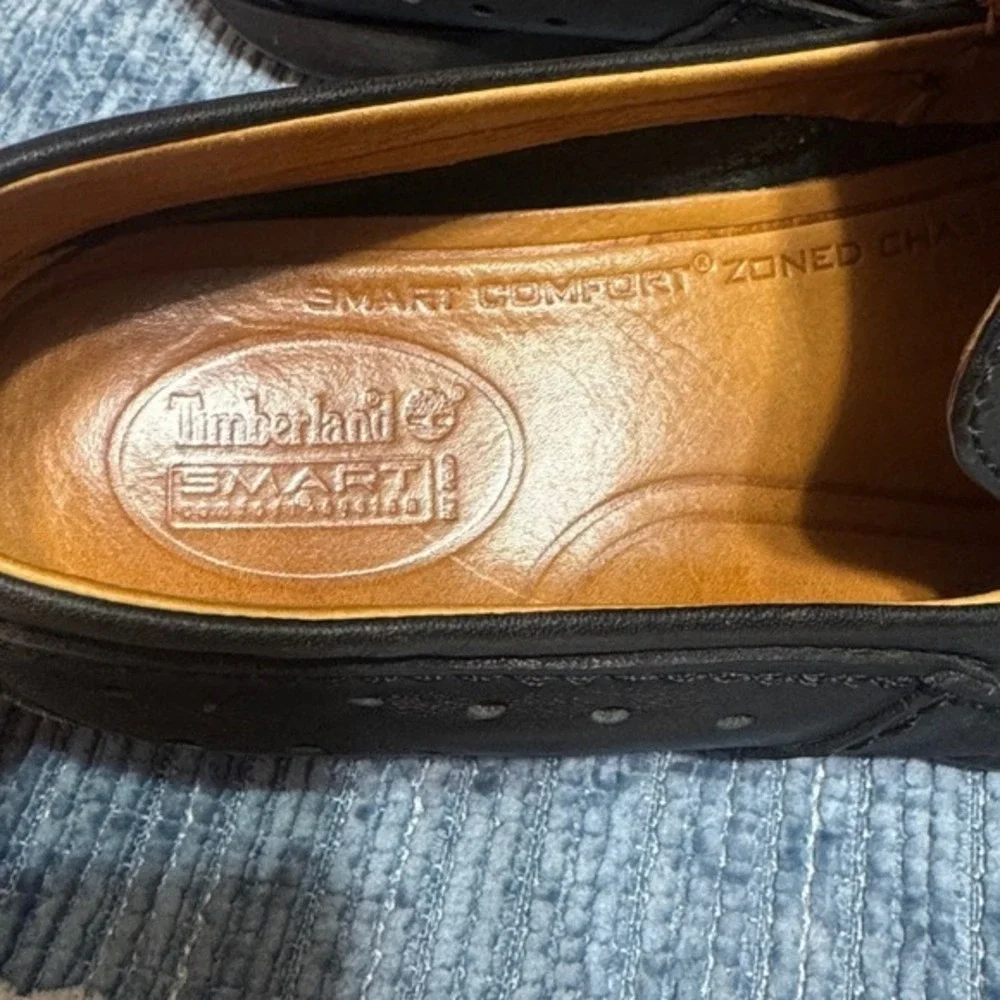 Timberland Loafers Mens 8.5M‎ Black Genuine Leather Ergonomic/Comfort SlipOn